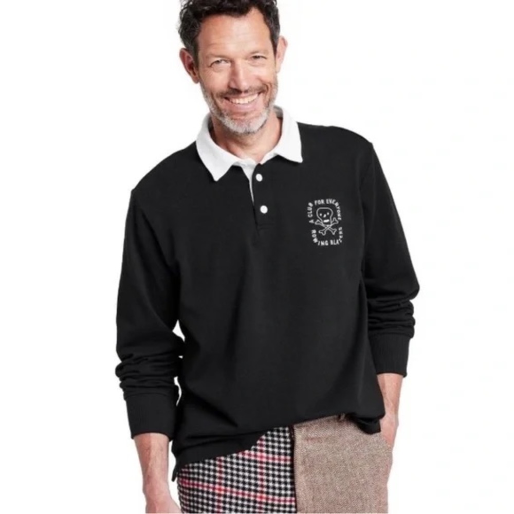 Men's Skull Logo Collared Long Sleeve Rugby Shirt - Rowing Blazers small